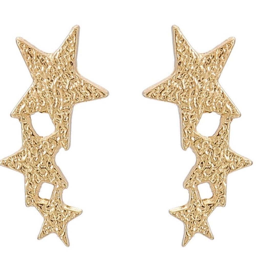 🧚🏼‍♀️Boho 3 Shooting Star Gold Tone Earrings